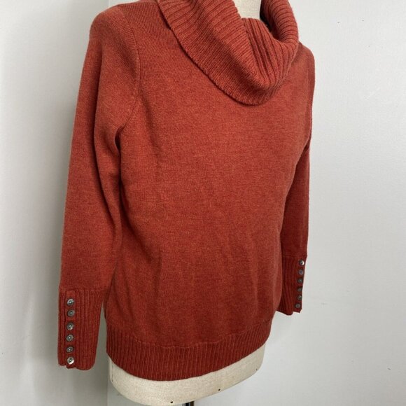 Elena Solano Cowl Neck Wool Sweater Burnt Orange Sz 1X Long Sleeve Tunic - Picture 6 of 8